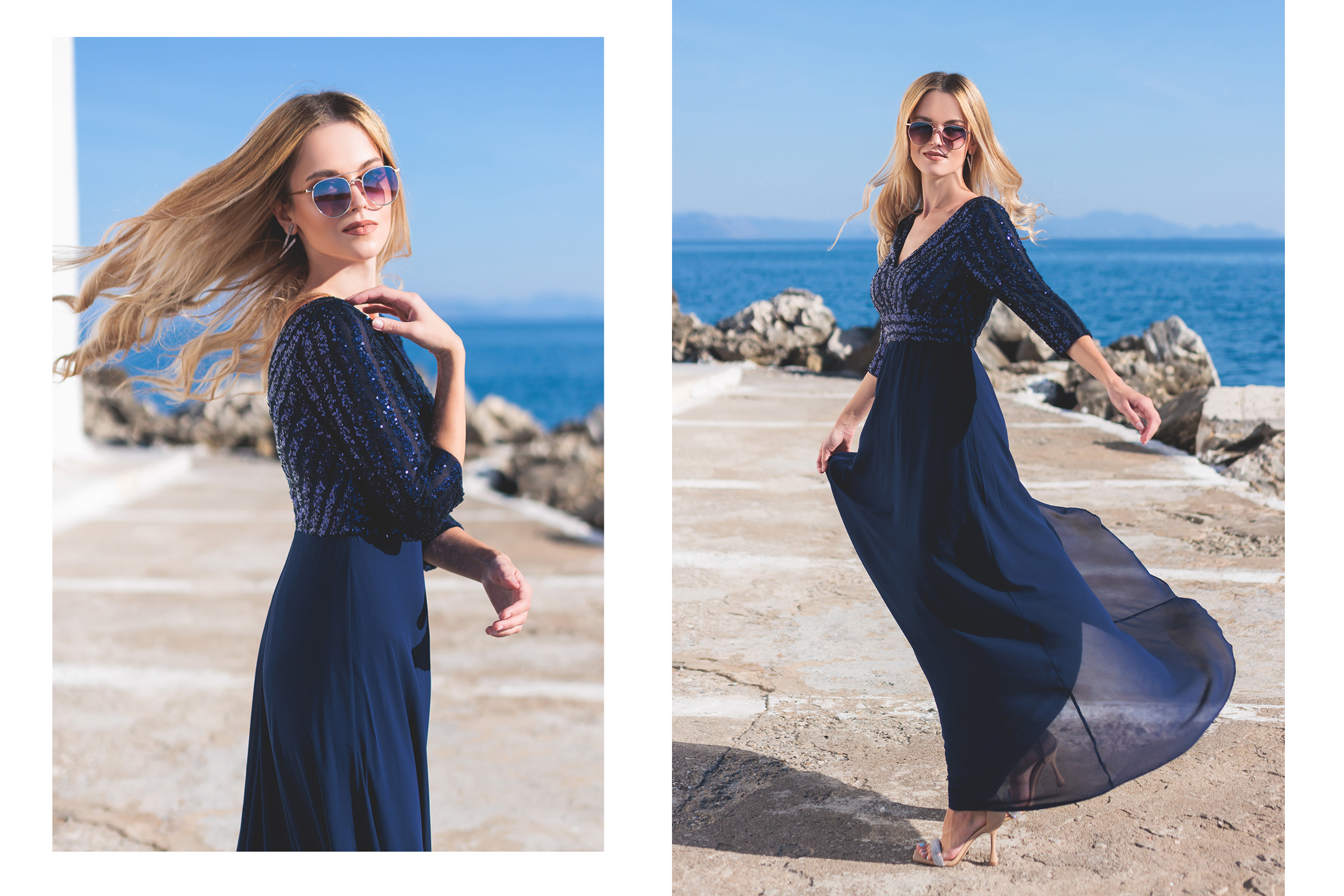Dark Blue Maxi Dress by Tamara Bellis