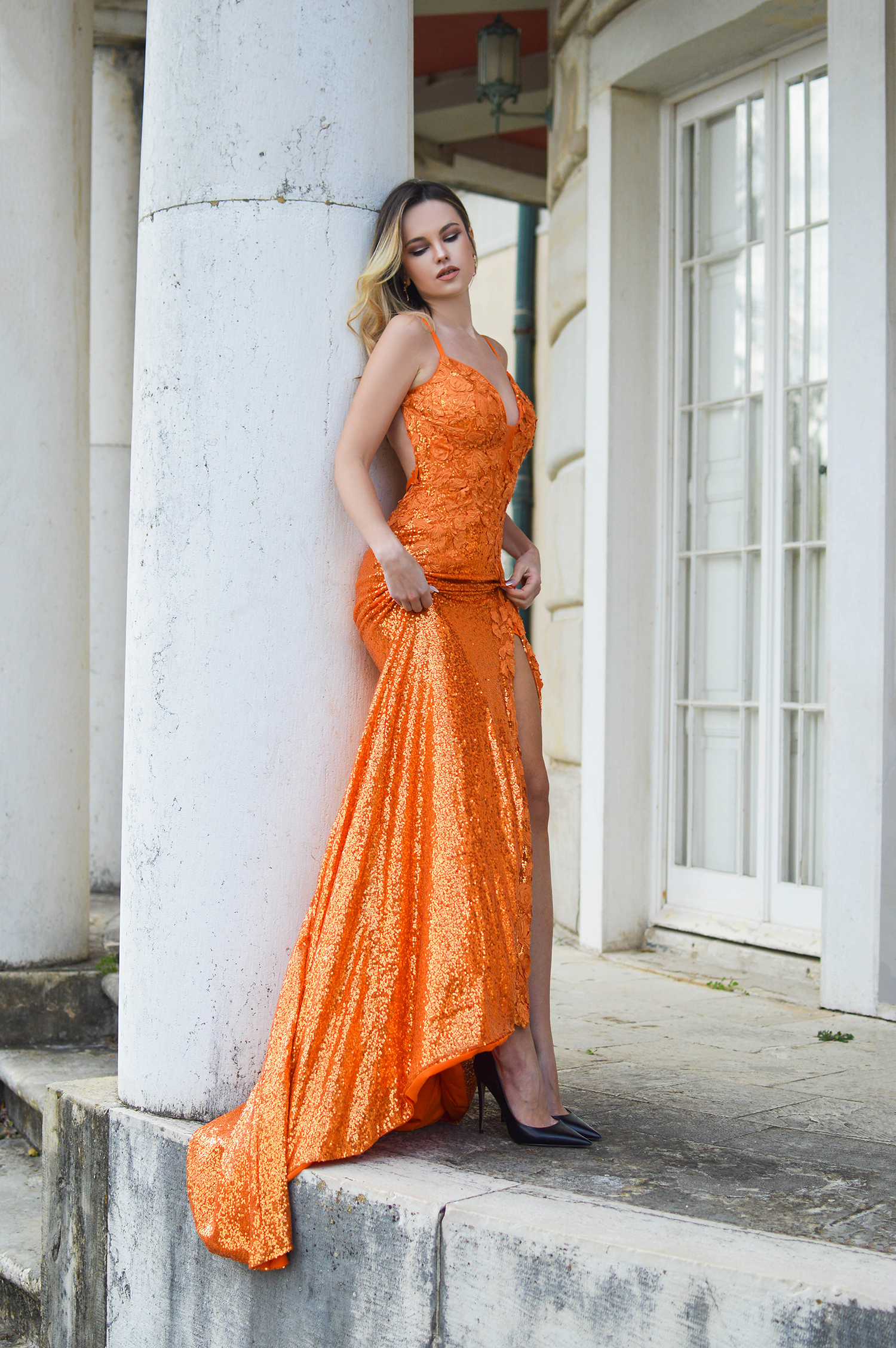 Orange Sequins by Tamara Bellis