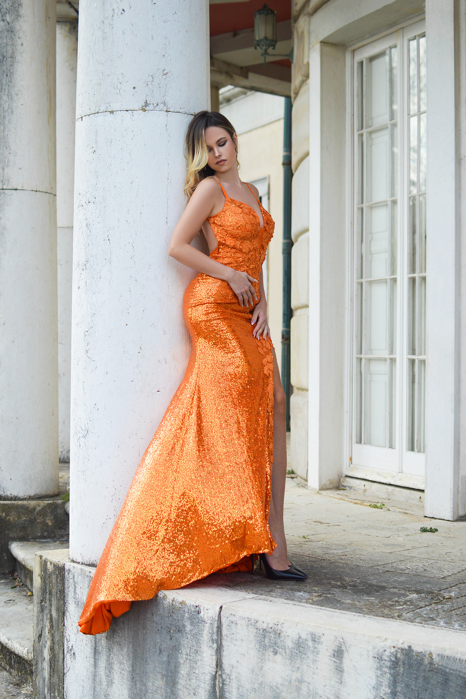 Orange Sequins by Tamara Bellis