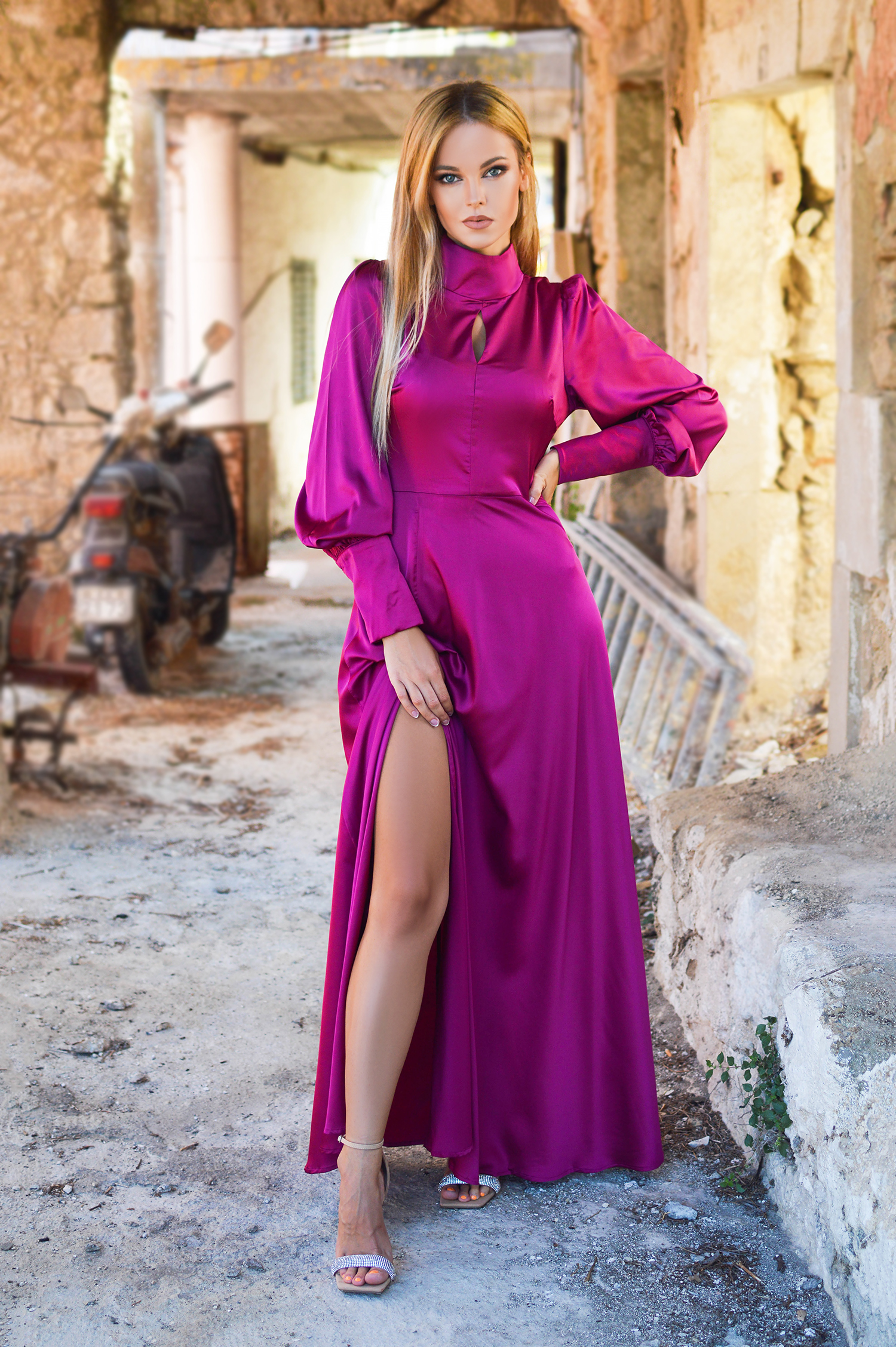 Satin Sangria Dress by Tamara Bellis